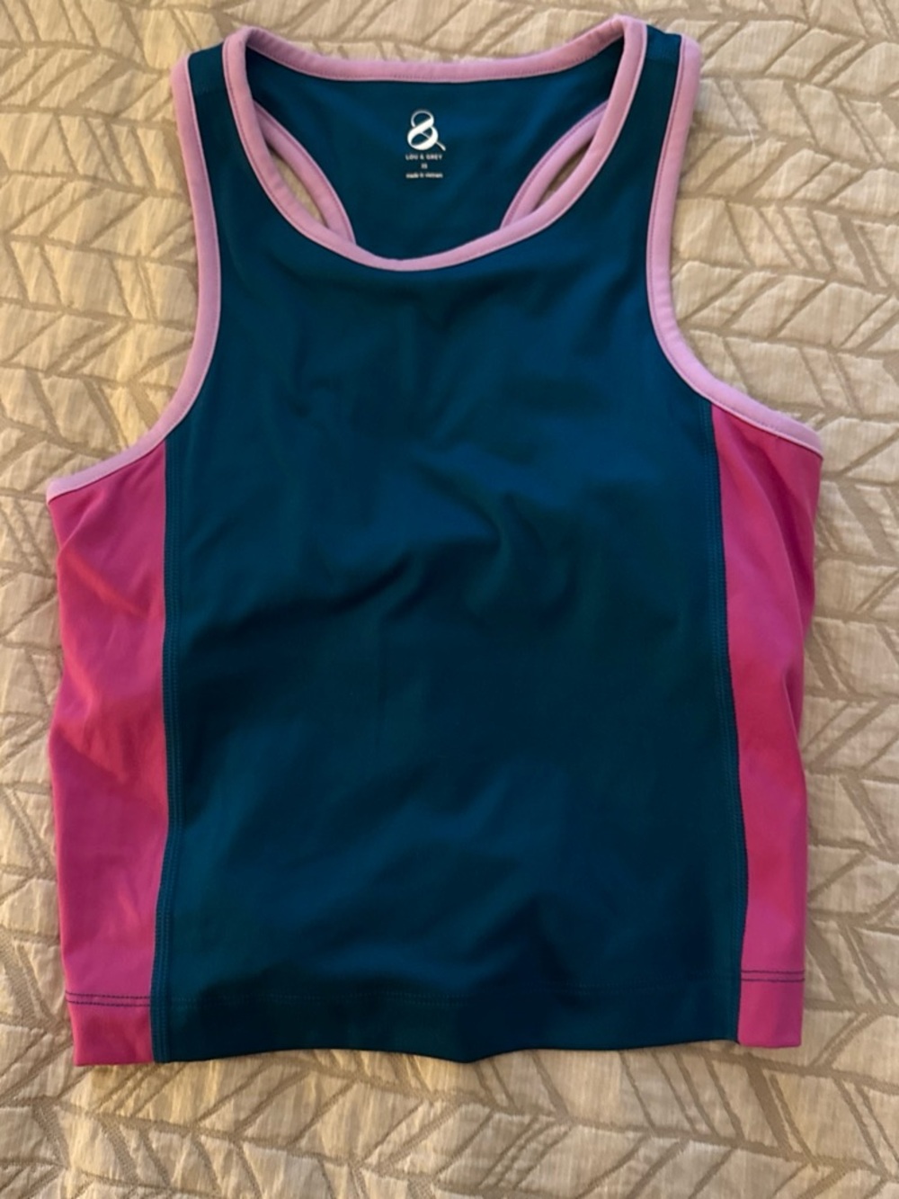 Women's Teal and Pink Athletic Tank Top - Performance Fit